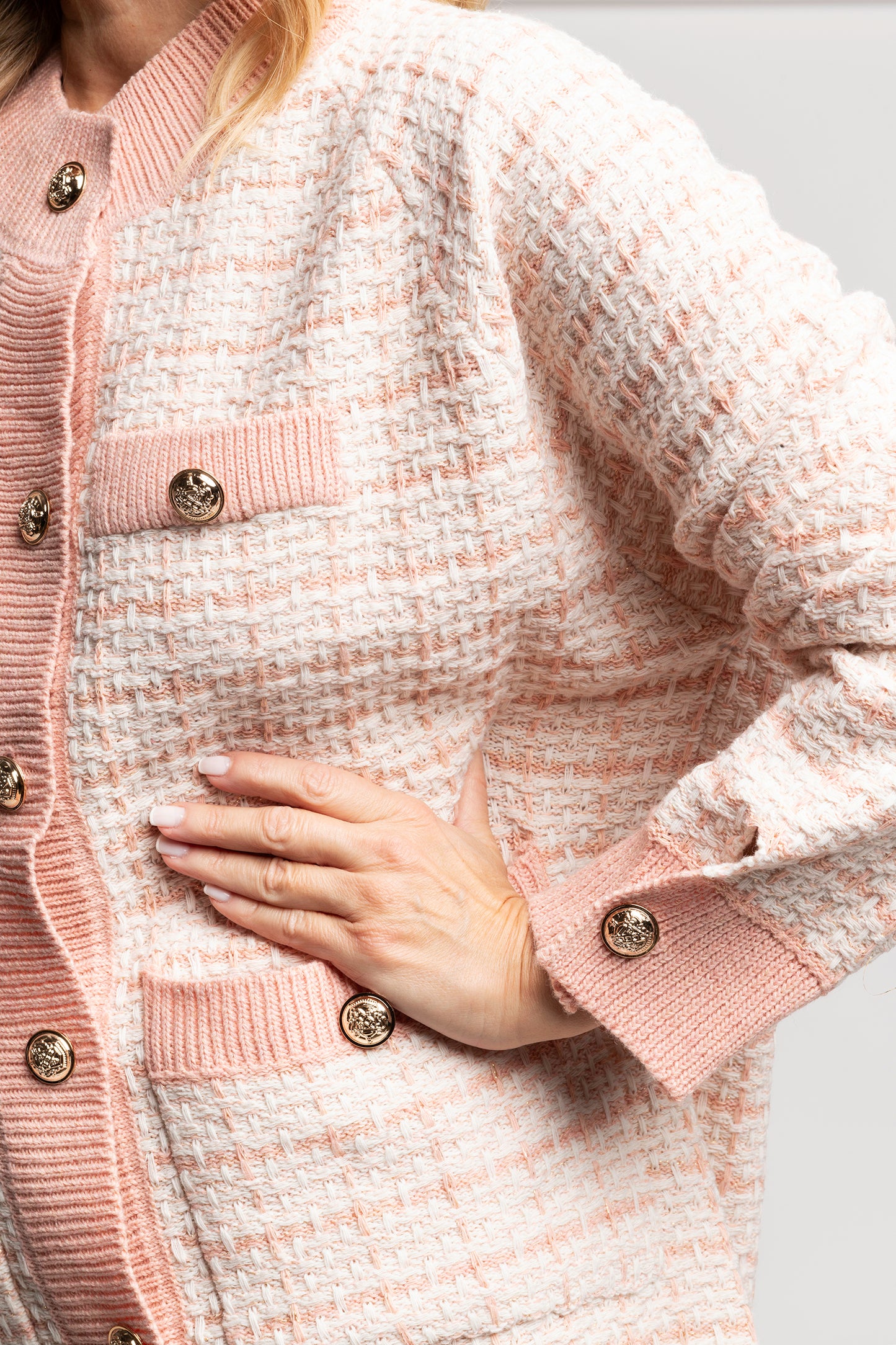 Eliza knit pink cardigan