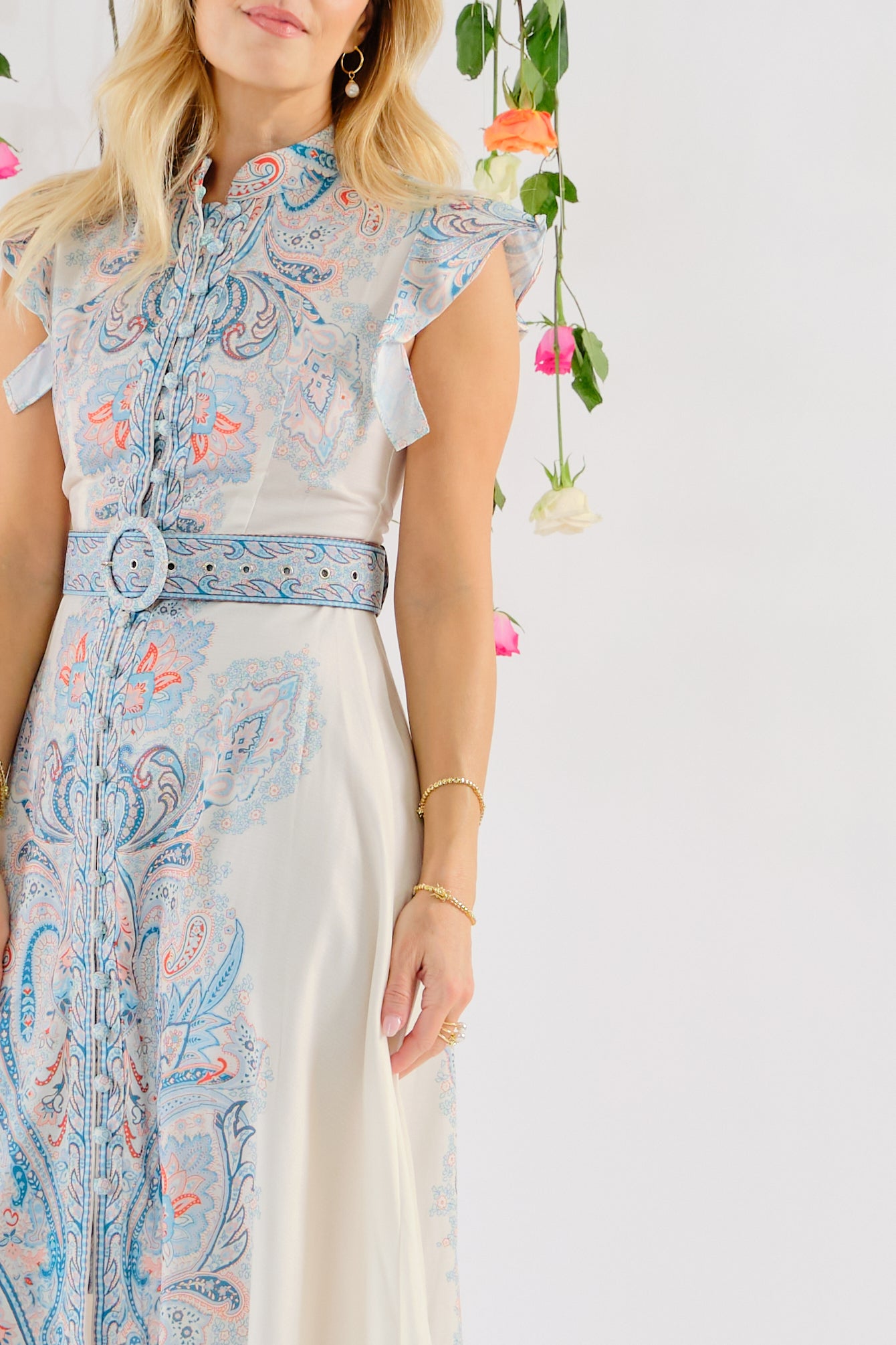 Eris paisley print belted maxi dress Katherine Karambelas