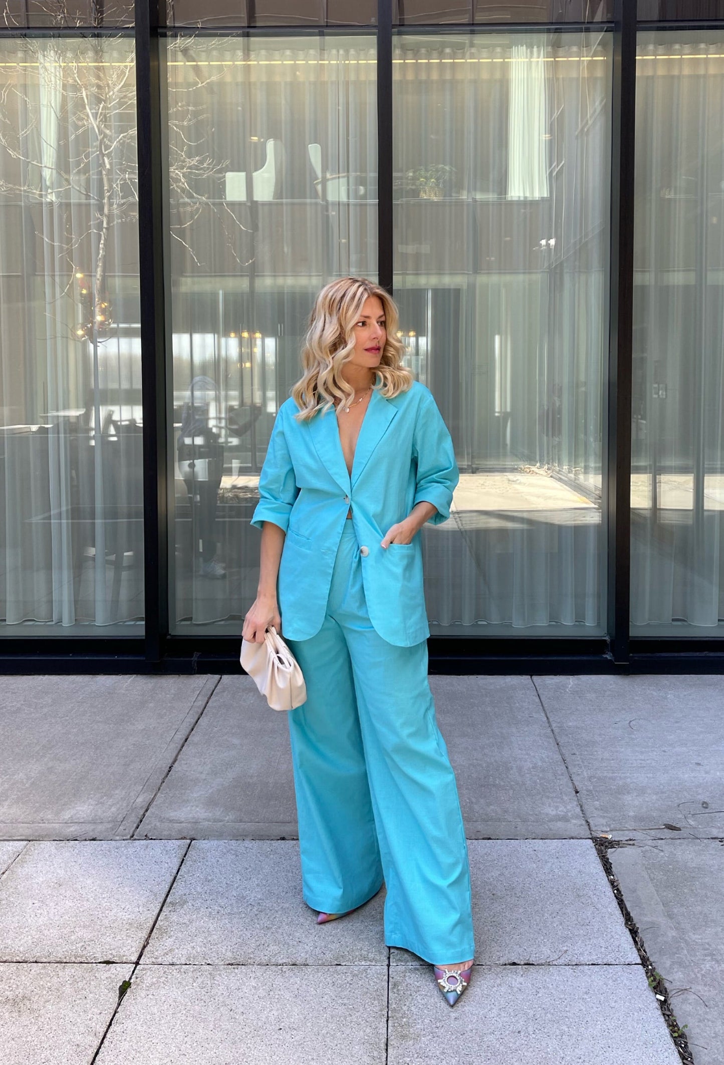 Bardot linen pantsuit set